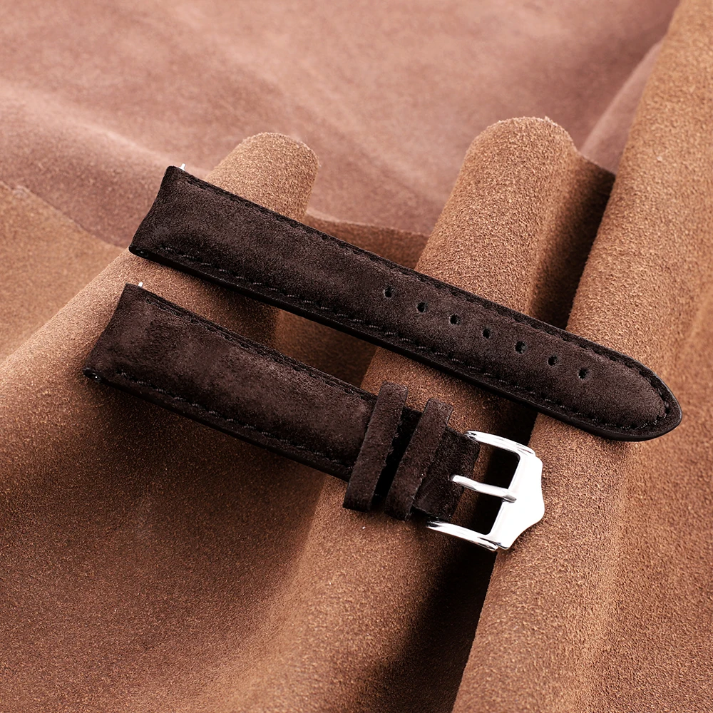 

Vintage Suede Leather Watch Band 16mm 18mm 19mm 20mm 22mm Coffee Watch Strap Replacement Wristband for Men Women Watchband