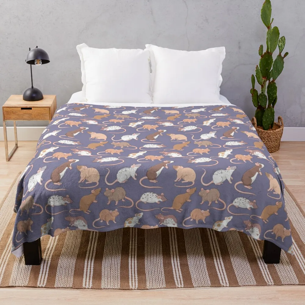

Cute rattie rats by Whimsicolour Throw Blanket flannel blanket