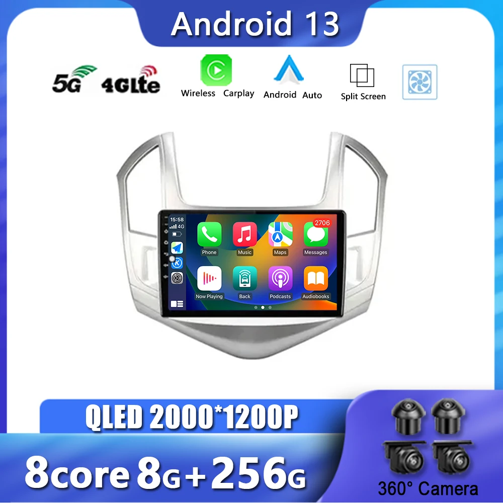 

Автомагнитола для CHEVROLET CRUZE J300 J308 2012-2015, Android 13, автомобильный мультимедийный видеоплеер для Carplay, GPS-навигатор, 2Din DVD