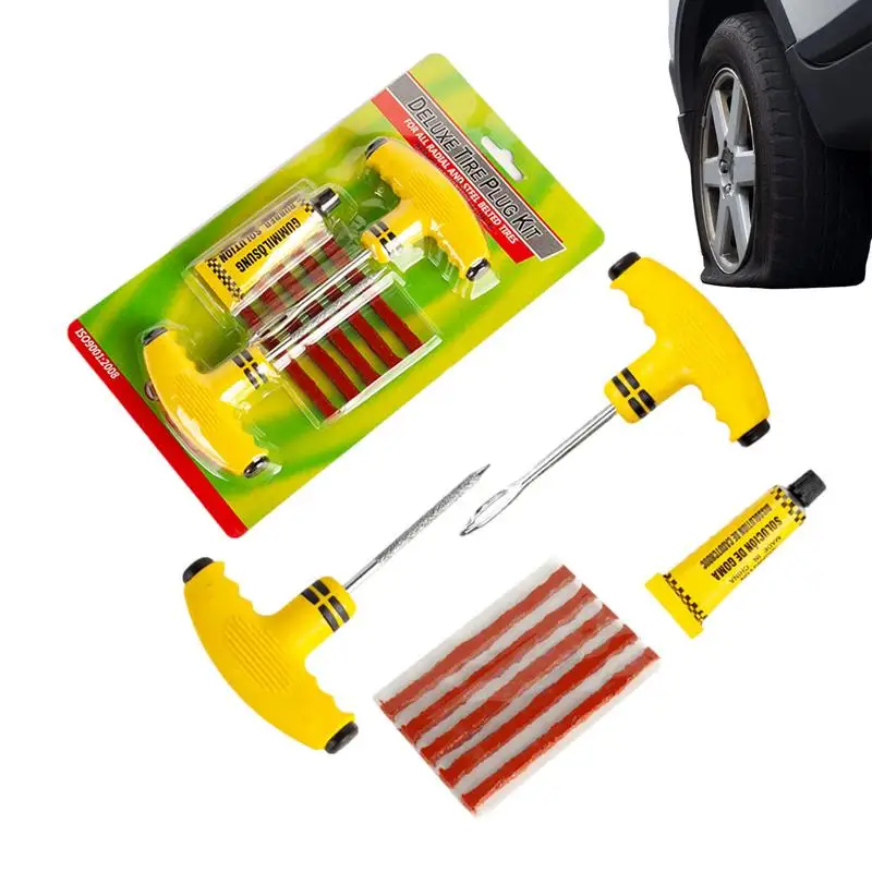 

Flat Tire Repair Kit Tire Puncture Repair Set Tire Repair Tools To Fix Punctures And Plug Flats Patch Car Urgency Tool Kit For