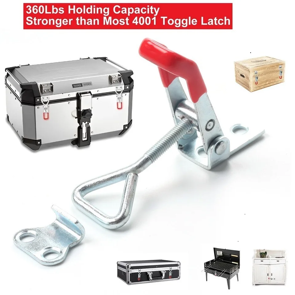 Latches Hardware Chfine 8 Pack Toggle Latch Clamp 4001, Adjustable Toggle Clamps, Heavy Duty Toggle Latch Hasp Clamp 150kg 330lbs Holding Capacity Quick Release Pull Latches For Smoker Lid Jig Tool Boxes