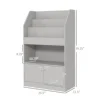 Toy Storage Cabinet, Kids Bookcase Childrens Bookshelf, Gray 3