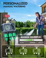 Автоматический таймер для воды Insome, 3 розетки, шланг для полива, кран, спринклерный таймер, независимый программатор управления для сада, двора — изображение 4