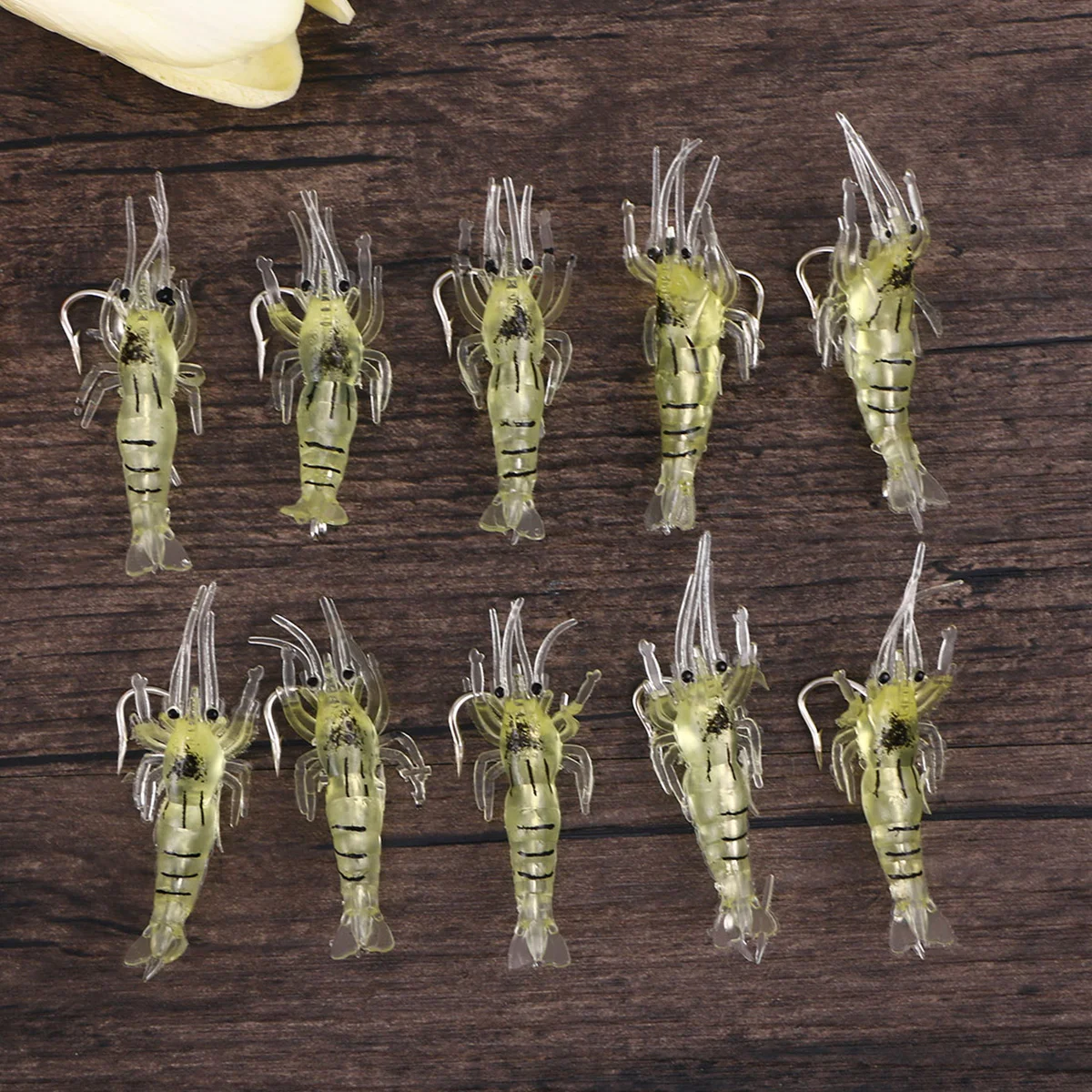 

10pcs 4cm Bait Shrimp Simulation Grass Shrimp Environment Friendly Plastic Fish Smell Luring Effect Good Fishing