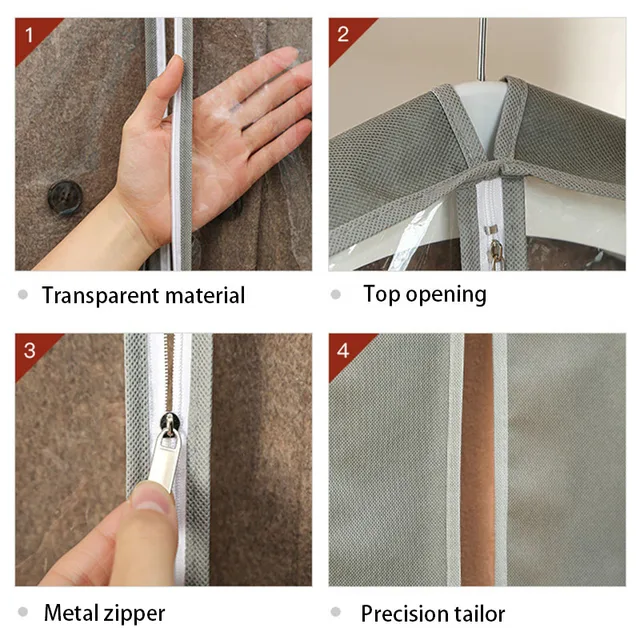 Vastagító Ruhák Por Tok Ruha Öltöny Kabát Szervező Fedele Otthoni Szekrény Tárolása Protect Táska - Image 4