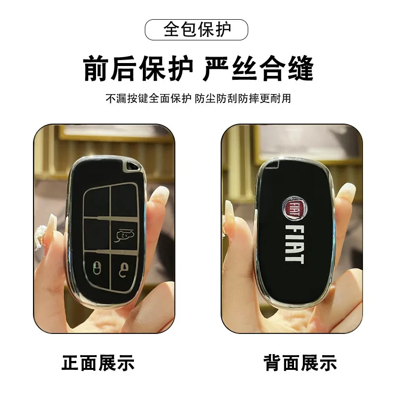 Soft TPU Fiat Car Remote Key Case Cover for Fiat Freemont 500X 500 500L Chrysler 200 300 Dodge 2/3 Buttons Auto Accessories