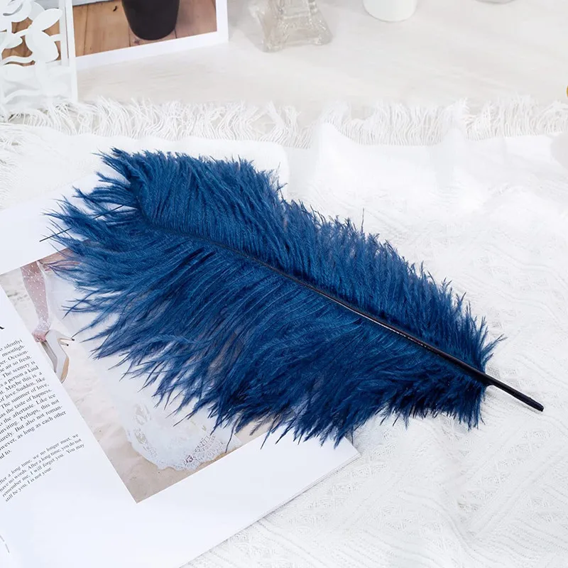 10/200pcs Navy Blue Ostrich Feathers Diy Craft Supplies Decor For Needlework Jewelry Making Wedding Handicraft Accessories Plume