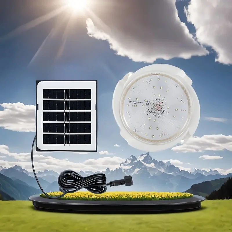 Description Picture 6 of item1pc LED Solar Indoor Balcon Ceiling Light Waterproof Outdoor Powerful Garden Decoration For Home Porch Smart Lamp Fixture