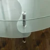 Modern Oval Glass Coffee Table Living Room Accent Ottoman Storage Shelf, 37 Inch, Glass 6