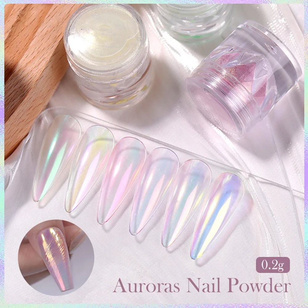 

1pcs Nail Pearl Ice Powder Dust Laser Ice Aurora Neon Glitter Shell Mirror Nail Dust Chrome Shiny Manicure Nail Decorations