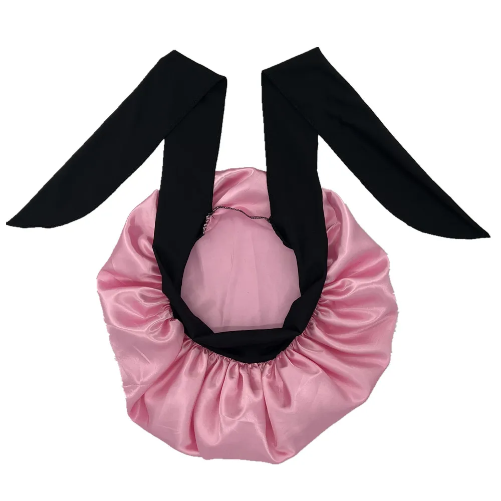 Satin Bonnet Silky Bonnet With Elastic Tie Band Adjustable Straps Hair Jumbo Size For Sleeping Satin Stretchy Tie satin bonnet hair bonnet silk bonnet satin nightcap sleeping cap