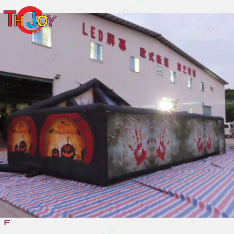 Fast Shipping 10x5m Full Printing Inflatable Haunted House Maze Tag With Roof for Halloween 5