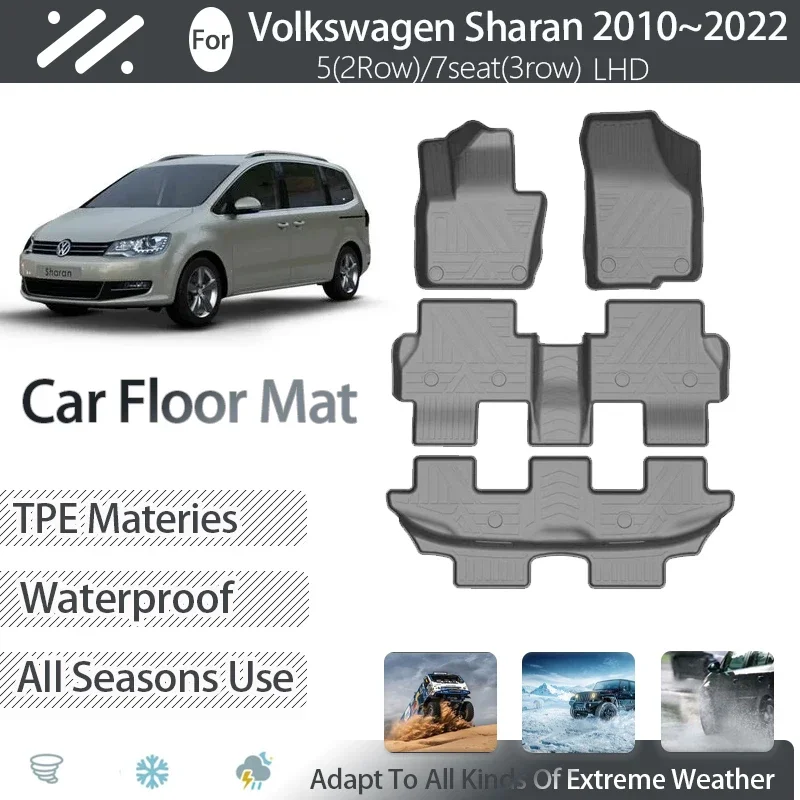 Tappetini Gomma Anteriori Su Misura Per VW Sharan II (2010+) E Seat Alhambra II (2010-2020) - Set 2 Pezzi