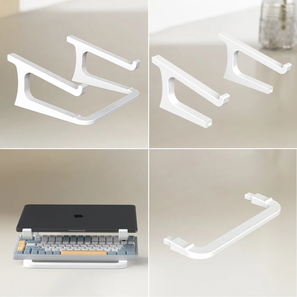 Supporto ergonomico per laptop con supporto per tastiera - supporto da scrivania portatile, adatto per MacBook, PC, tablet - robusto - immagine 4