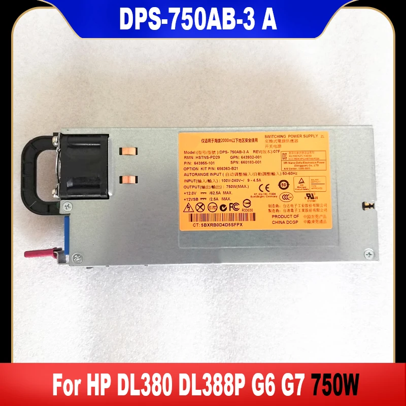 

Original DPS-750AB-3 A For HP DL380 DL388P G6 G7 750W Server Power Supply HSTNS-PD29 643955-101 656363-B21 660183-001 643932-001
