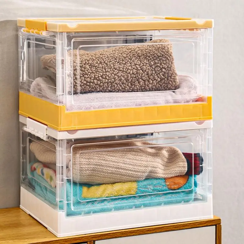 

Folding Storage Box Organizer Durable Hard Plastic Storage Bag Household Storage Cabinet for Comforters Toys Blankets Clothing