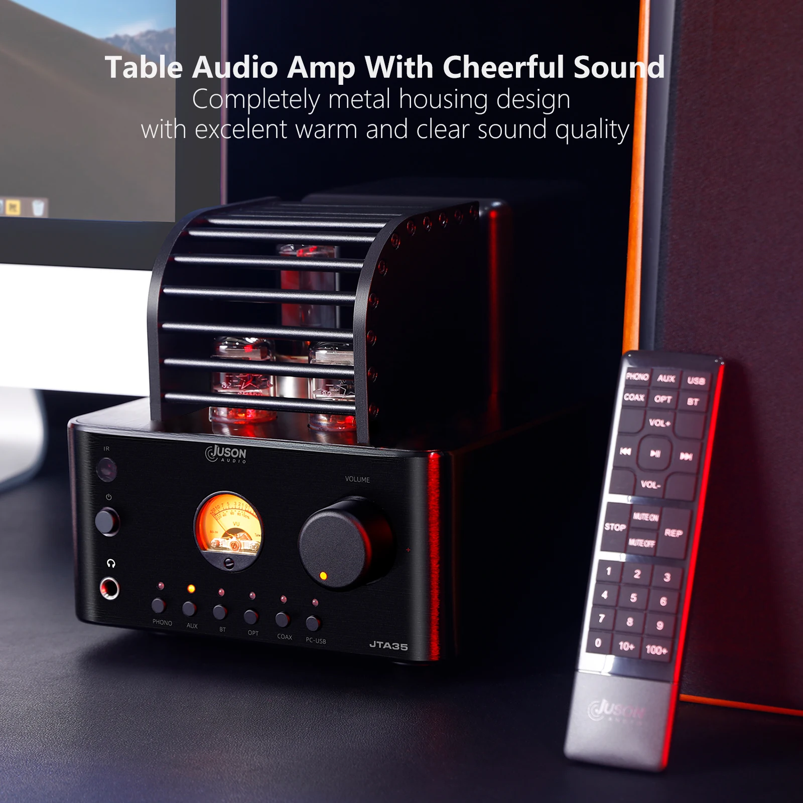 Juson Audio JTA35 Hybrid Tube Amplifier Valve Receiver Phono Preamp USB DAC In Headphone Subwoofer Out 70 Watts Amplifier 5