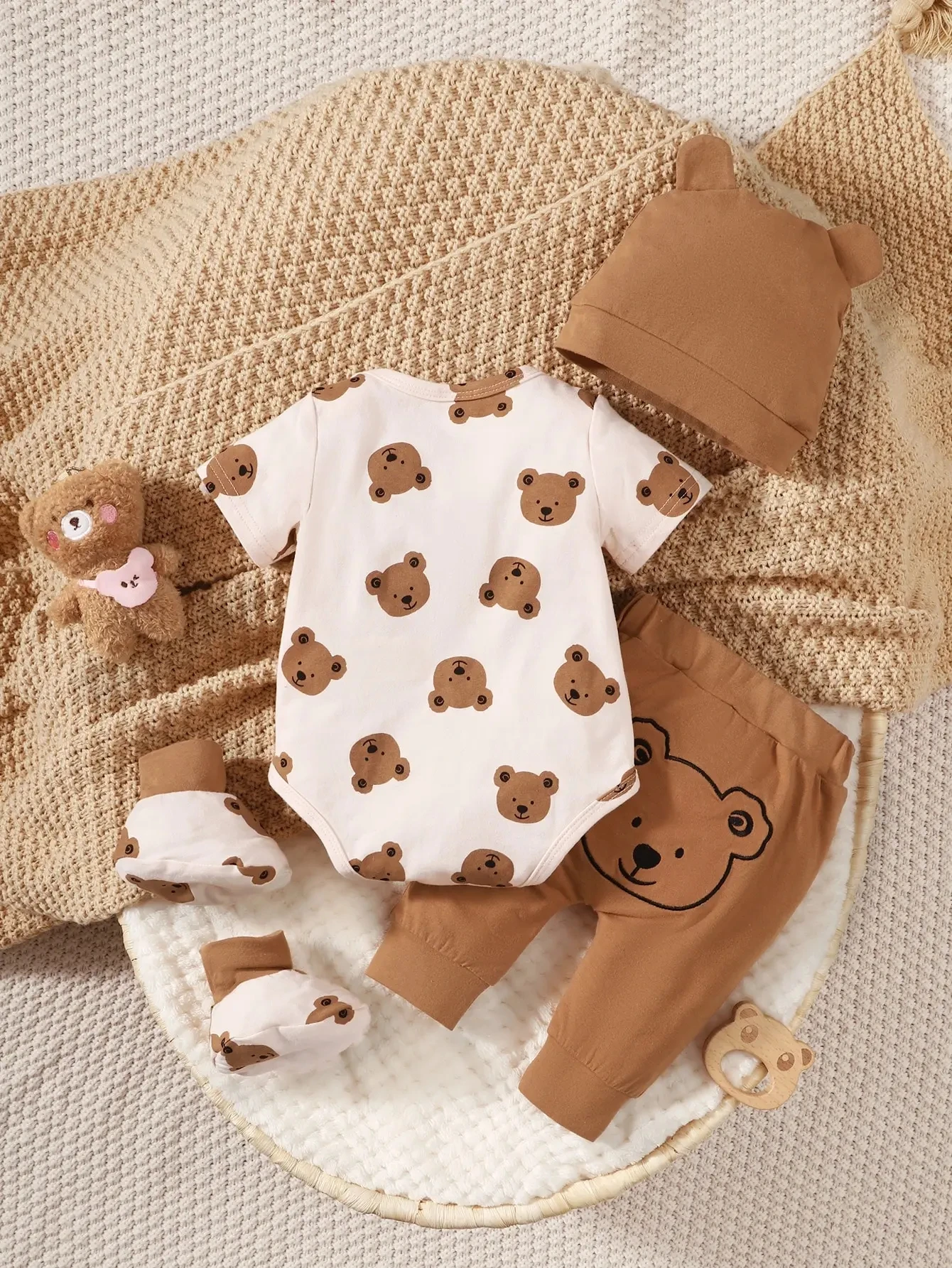 4PCS Baby Bear Photography Outfit 2