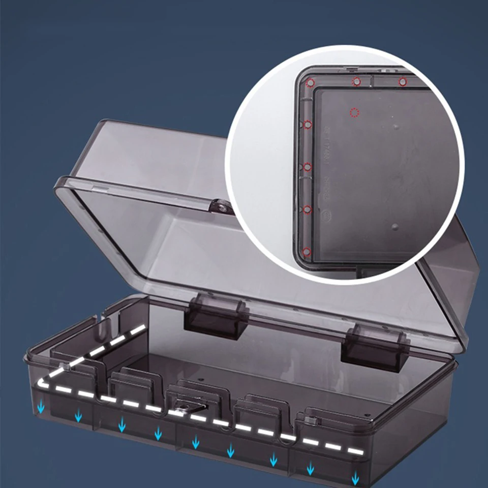 Scatola Esterna Impermeabile Per Prese Elettriche - 6 Porte, Materiale ABS, Sistema Drenaggio Integrato, Protezione Da Pioggia