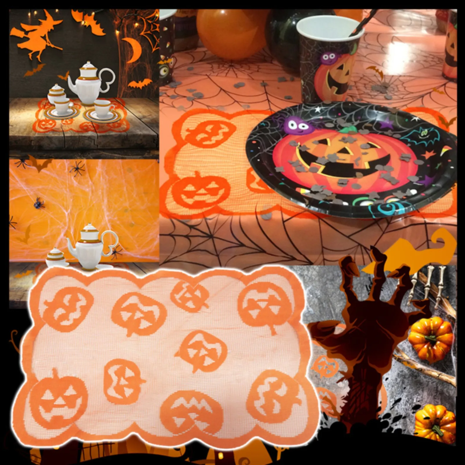 HalloweenPlacemat1PCLaceTablePlacematForDinningTable