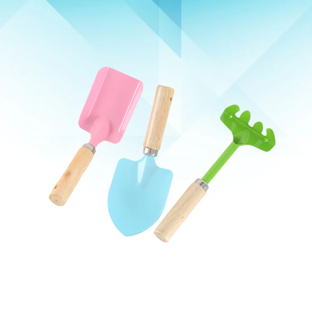 

Kids Candy Color Garden Tools Mini Metal Trowel with Wooden Handle Gardening Tools Trowel Rake Shovel for Children