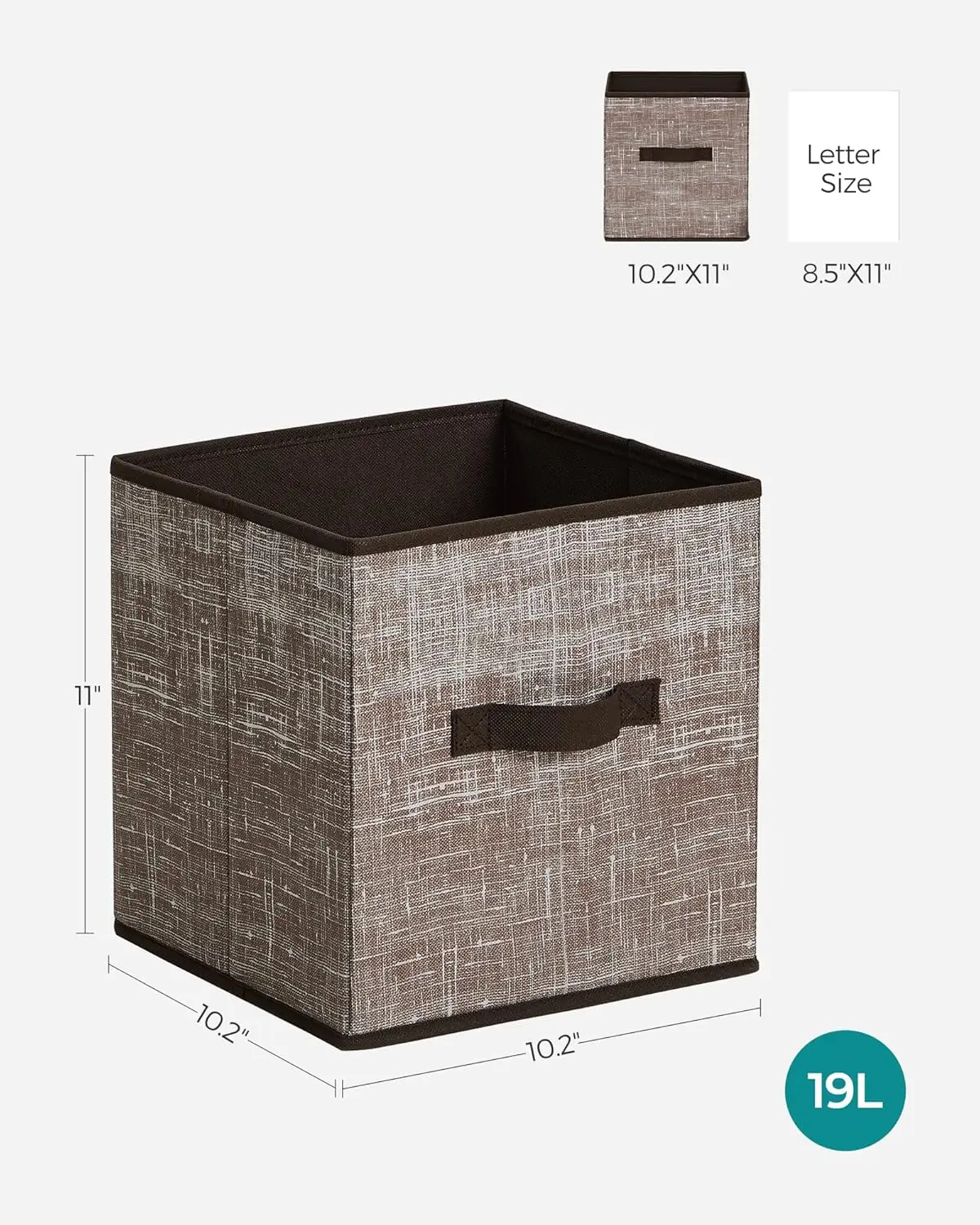 Storage Cubes, -Woven Fabric Bins with Double Handles, Closet Organizers for Shelves, Foldable, for Clothes 3