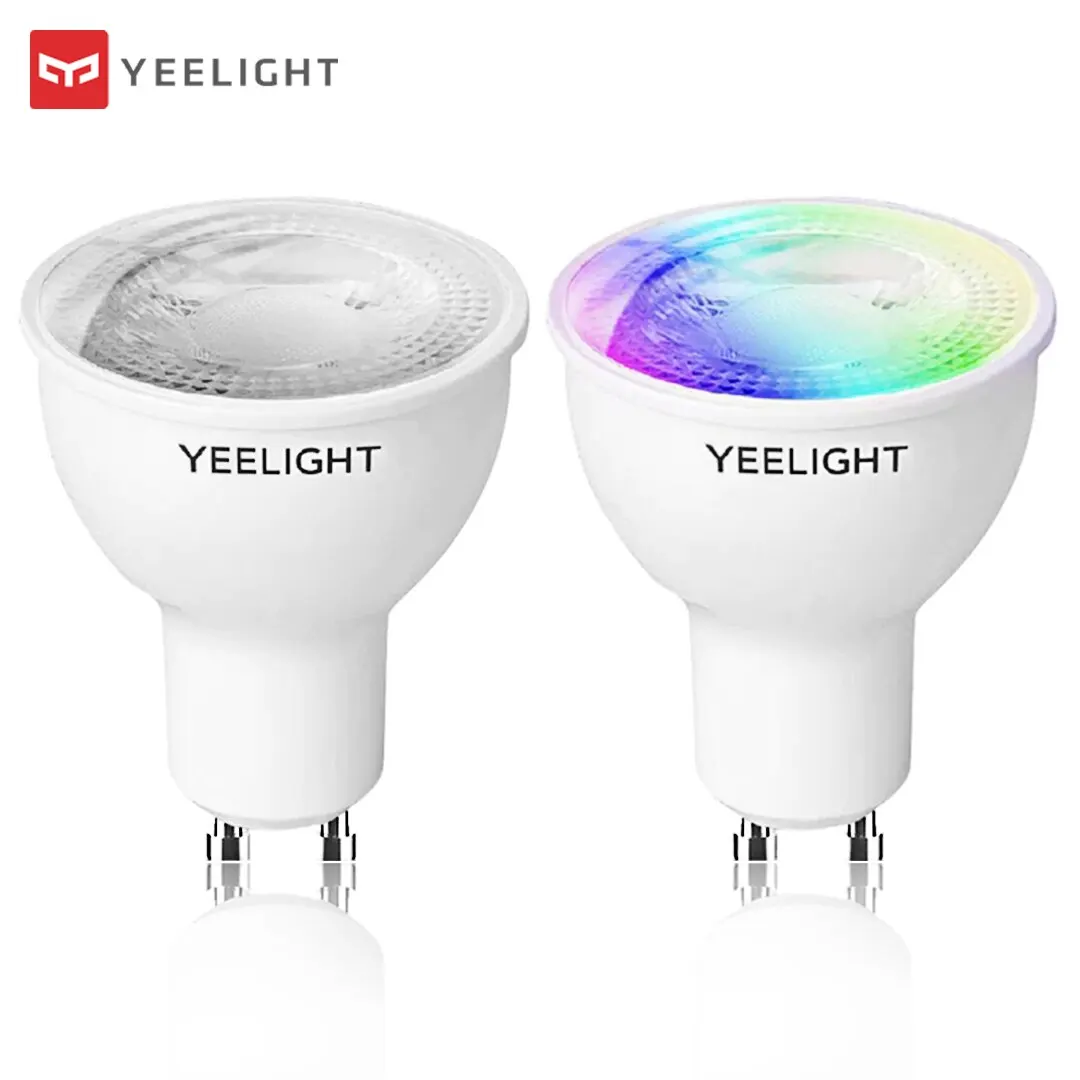 Lampadina A Led Intelligente Yeelight Gu10 Ac 200-240V 4.8W 2700K Versione Oscurante A Luce Colorata/Bianca Funziona Con Google Assistant Alexa