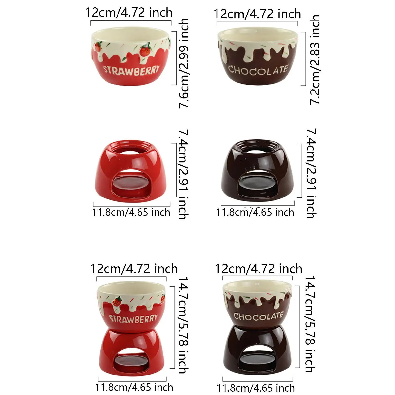 Chocolate Fondue Pot Birthday Gift Valentines Day Gifts Cheese Serving Fondue