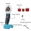 340° Cordless Water Pipe Machine Melter Plastic Welding Machine Melting Soldering Device Rechargeable Hot Melt Tool with Heads 6