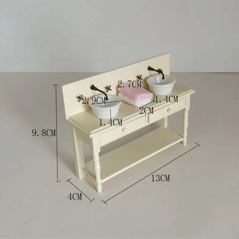 BESPORTBLE 2 Sets Miniature Wash Tub & Washboard - 1:12 Scale Dollhouse Laundry Set, Tinplate & Wood, For DIY Dollhouse - View #5