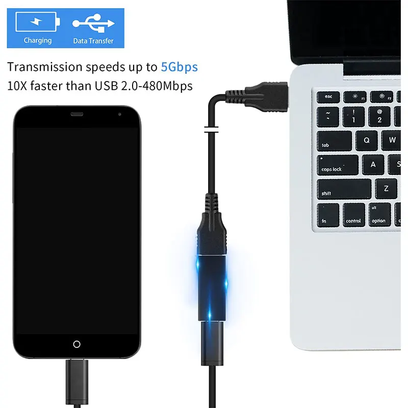 USB 3.0 암형-USB C 암형 어댑터 커넥터(2팩) USB 포트 PC, 노트북, 충전기 및 Type-C 포트 U-디스크, 스마트폰용