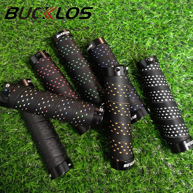 

BUCKLOS Bicycle Grips Shock Absorption Bike Handle Anti-skid Cycling Handlebar Cuffs Bilateral Lock PU Bike Accessories