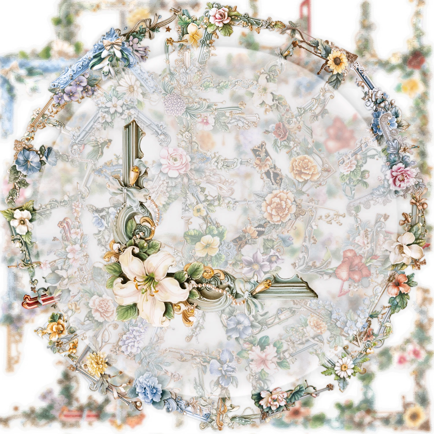 50개의 꽃 사진 프레임 스티커, 투명 그래피티 스티커, 물병, 노트북, 휴대폰, 여행가방, 스케이트보드, 기타, 선물 상자, 파티 장식 장식에 적합