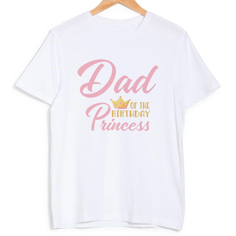 1st Birthday Princess Family Matching Clothes Birthday Girls Party Father Son Mother and Daughter Shirts Crown Print Tops Gifts 3