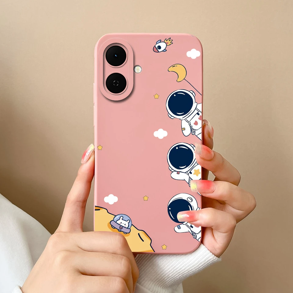 Cartoon Astronaut Cactus Anti-Fingerprint Creative Back Cover Case