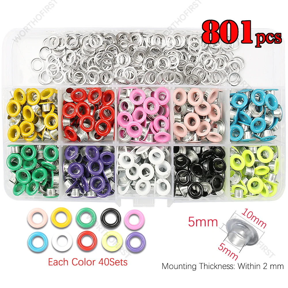 Punching Tool Iron Eyelets Grommet Multifunctional Pliers Kit Round Rings 3-8mm DIY Shoes Belt Scrapbooking Sewing Accessories