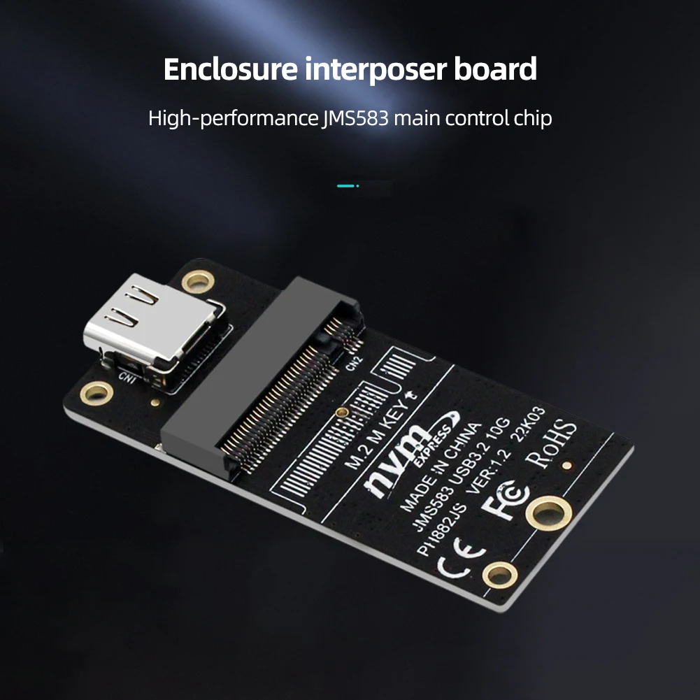 M.2 to CŸ SSD Ŭ , NVME SSD ̽  , JMS583 Ĩ, USB3.2, 10Gbps, , 2230, 2242, 2260, 2280  SSD