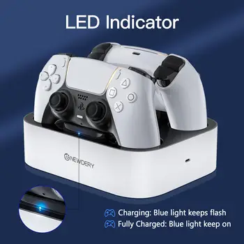 PS5 Controller Charger Station for Playstation 5 Dual for for DualSense Edge Control Fast Charging Dock Stand with Cable 6