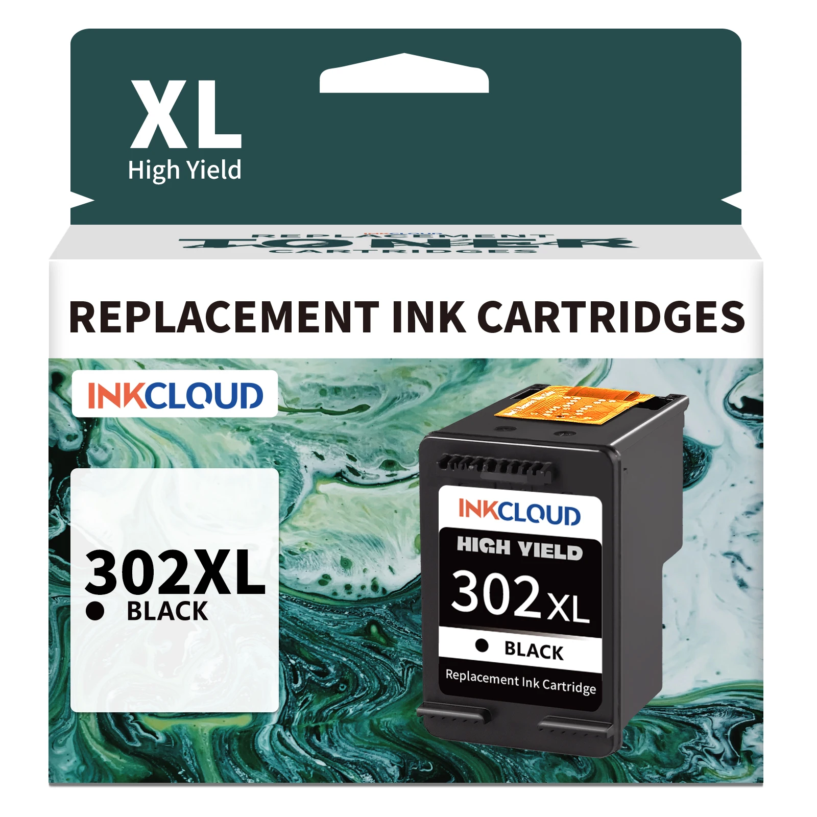 Cartouche d'encre de remplacement INKCLOUD 302 XL pour HP OfficeJet 3831, 3833, 3830, DeskJet 3630, 2130, 3632, Envy 4520, 4525, 4527