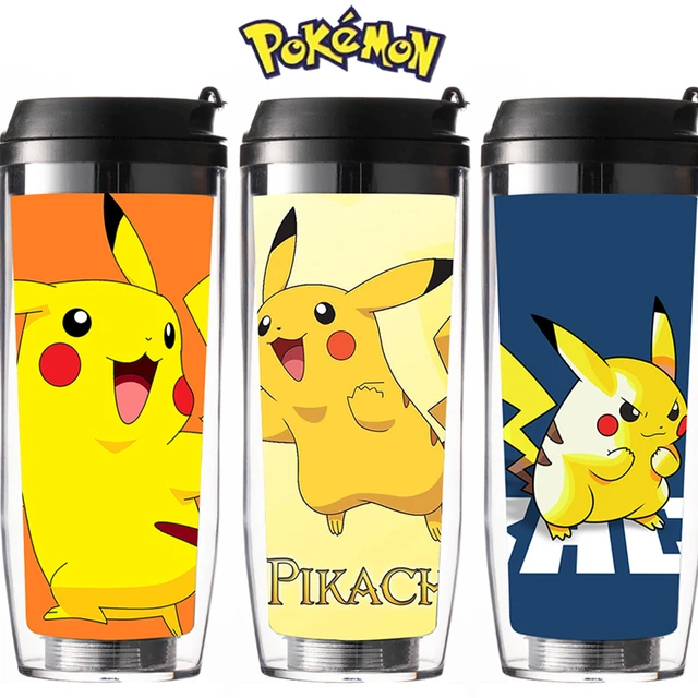 Pokemon Taza de viaje Pikachu con tapa de acero inoxidable, 16 onzas