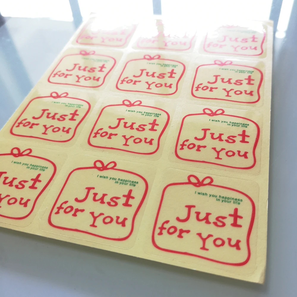 투명 PVC 스티커 베이커리 포장 장식 라벨, DIY 공예 가방 박스 씰, 40x40mm, 100 개