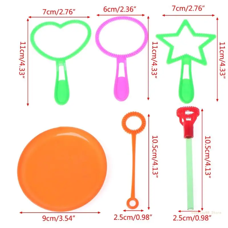 Y4UD 6pcs Summer Outdoor Bubble Wand Toy Bubble Maker for Teenager Children 2/3/4/5 4