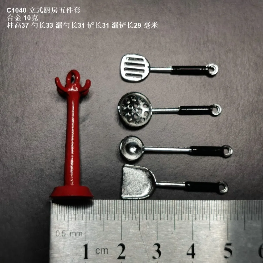 Miniature Kitchen Utensil Cookware Set - Alloy Kitchen Cooking Kit and House Props