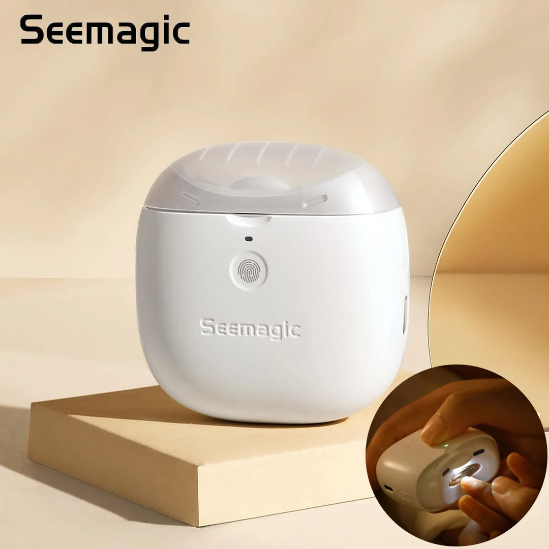 Seemagic 전기 자동 손톱깎이 프로 터치 시작 적외선 보호 LED 라이트 트리머로 커터 헤드 업그레이드