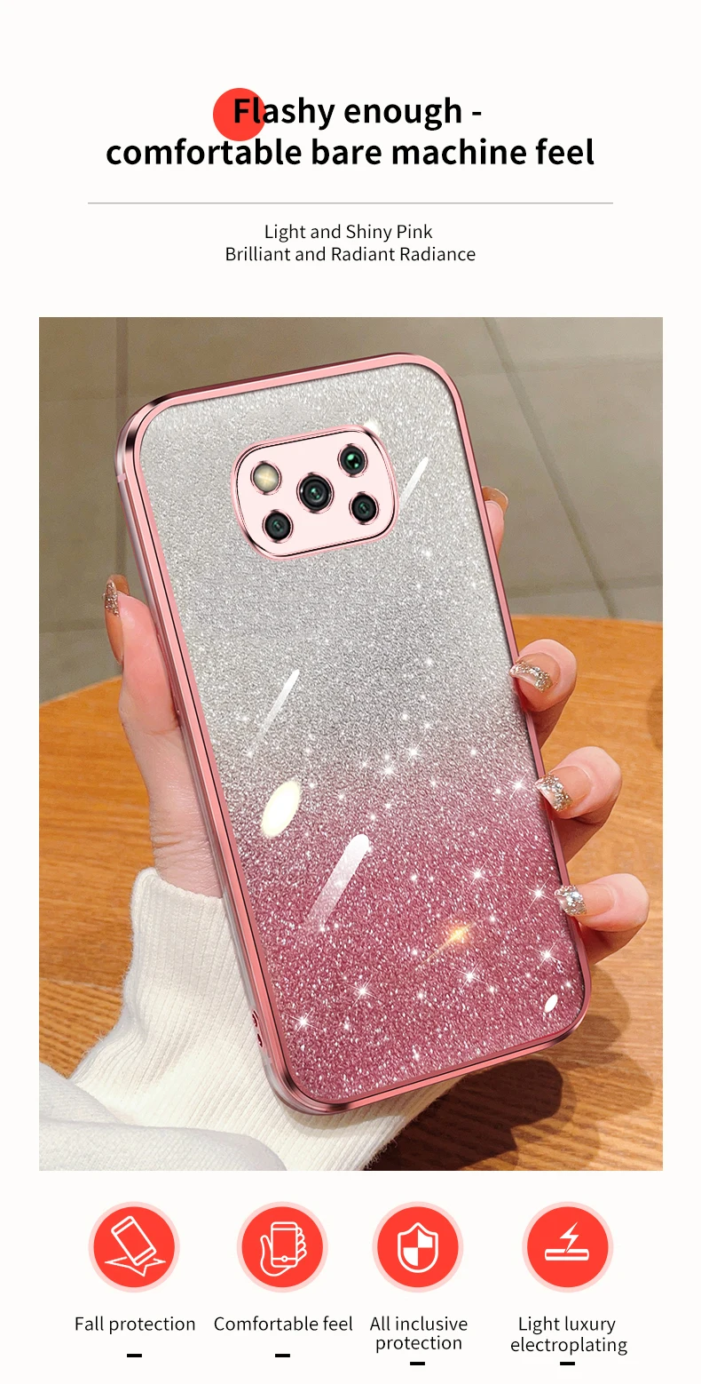 pokox3 x5 Quicksand Bear Glitter Holder Phone Case On For Xiaomi Mi Poco X5 GT NFC X3 M4 M3 M2 Pro Stand Cover F4 F5 F2_voghion.com