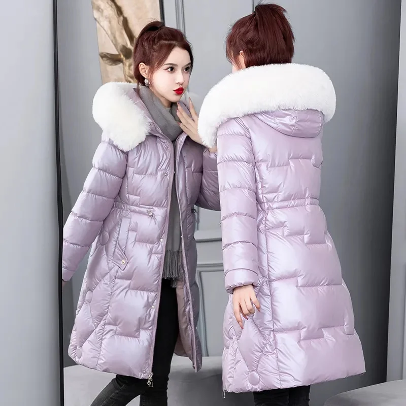 2023 New Winter Jacket Women Parkas Glossy Snow Wear Coat