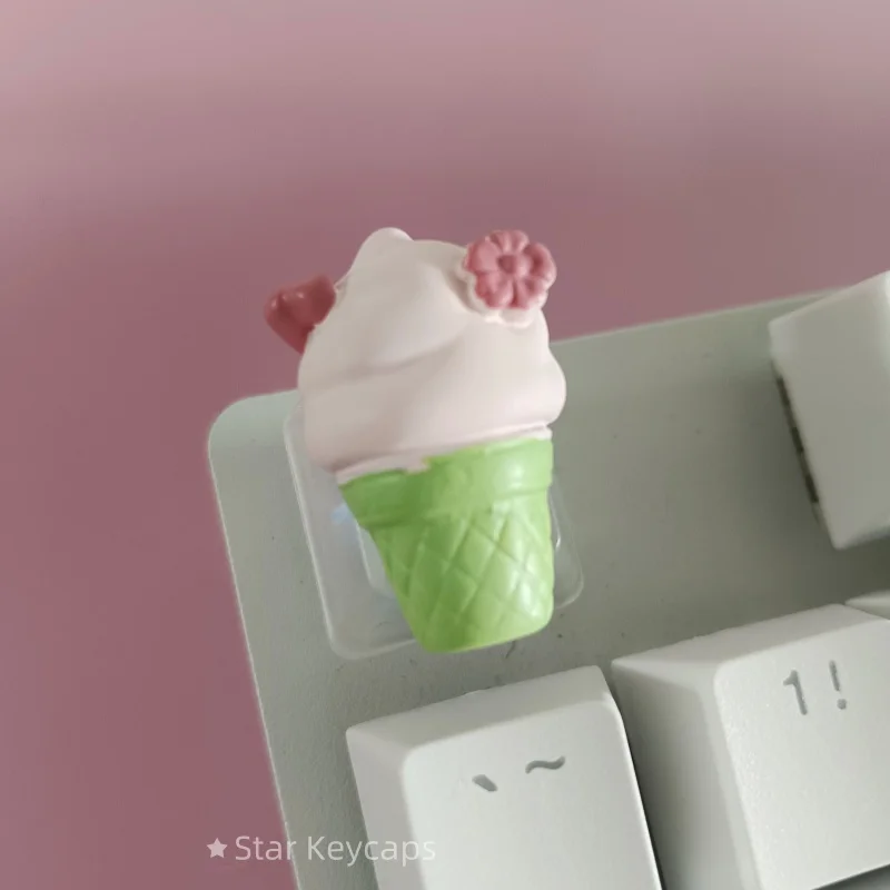 Pink Sakura Artisan Keyboard Keycaps - Custom Flower Design