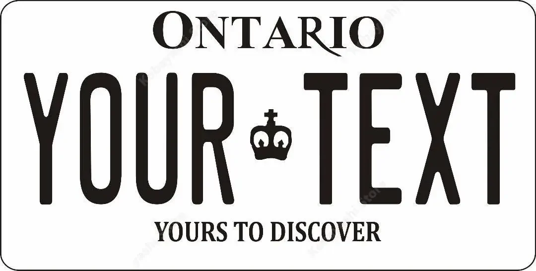 

Ontario Canada Your Text Black Photo License Plate