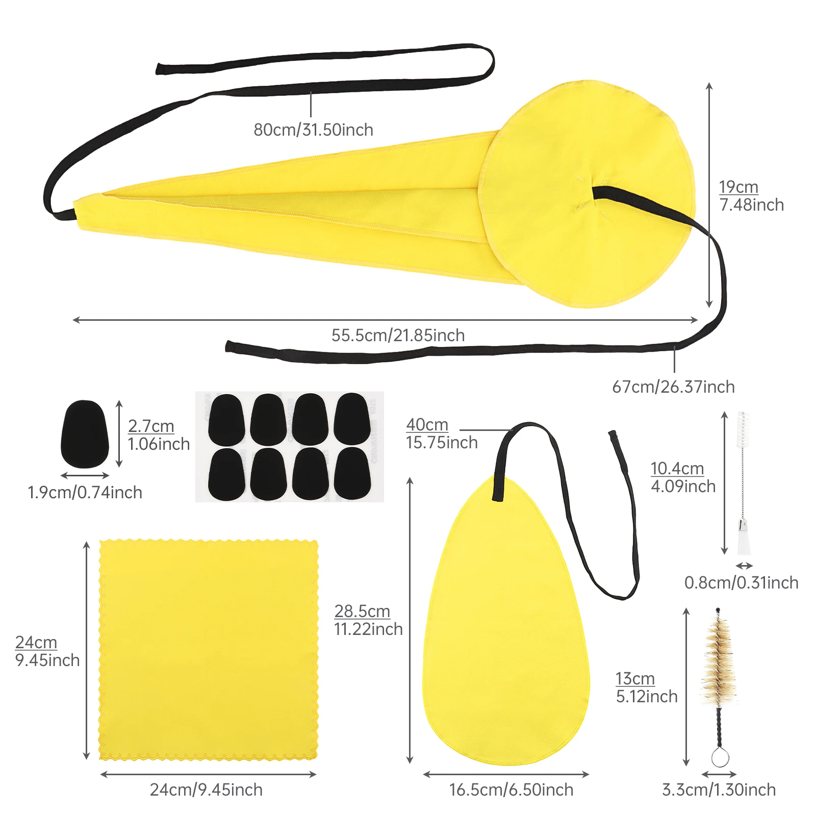 Cotton Saxophone Inner Chamber Cleaning Cloth Kits for Saxophone Clarinet Flute Trumpet Instruments Cleaning Cloth