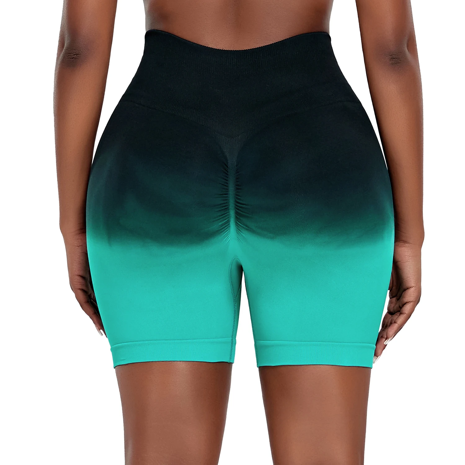 

Seamless Gradient Yoga Shorts Fitness Women Leggings High Waist Booty Scrunch Elastic 2023 Newest Gym Push Up Squat Proof Tights